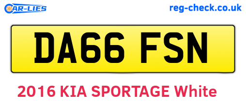 DA66FSN are the vehicle registration plates.