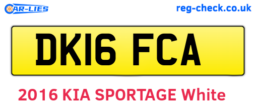 DK16FCA are the vehicle registration plates.