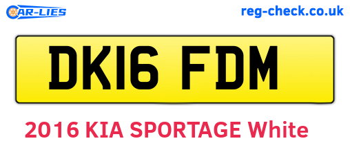 DK16FDM are the vehicle registration plates.
