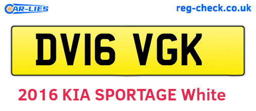 DV16VGK are the vehicle registration plates.