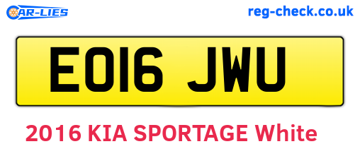 EO16JWU are the vehicle registration plates.