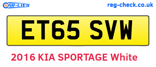 ET65SVW are the vehicle registration plates.