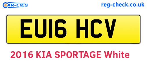 EU16HCV are the vehicle registration plates.