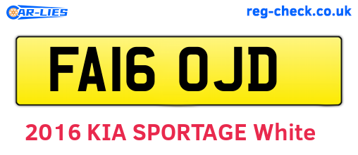FA16OJD are the vehicle registration plates.