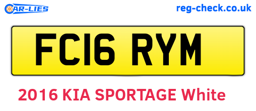 FC16RYM are the vehicle registration plates.