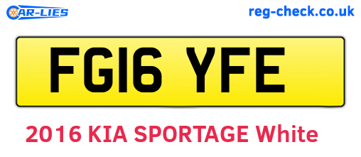 FG16YFE are the vehicle registration plates.