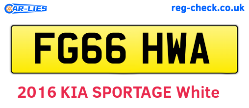 FG66HWA are the vehicle registration plates.