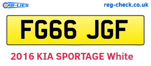 FG66JGF are the vehicle registration plates.