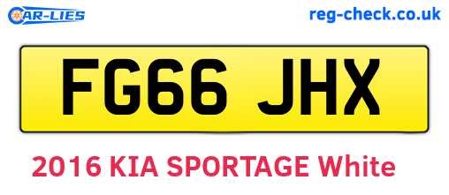FG66JHX are the vehicle registration plates.