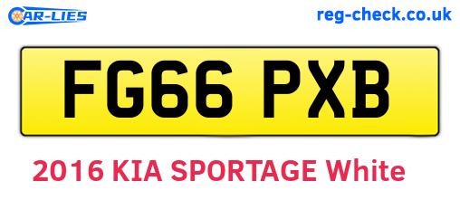 FG66PXB are the vehicle registration plates.
