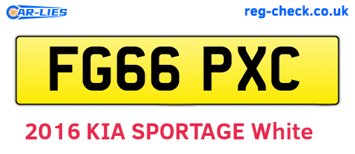 FG66PXC are the vehicle registration plates.