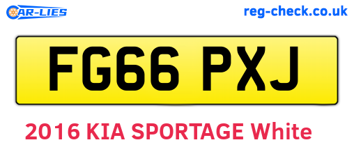 FG66PXJ are the vehicle registration plates.