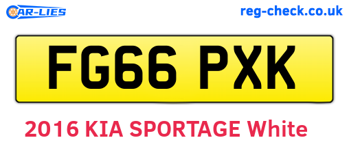 FG66PXK are the vehicle registration plates.