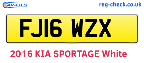 FJ16WZX are the vehicle registration plates.