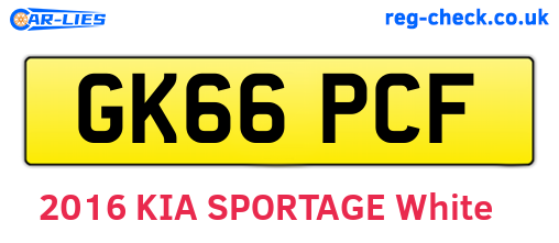 GK66PCF are the vehicle registration plates.
