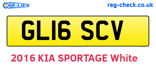 GL16SCV are the vehicle registration plates.