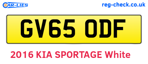 GV65ODF are the vehicle registration plates.