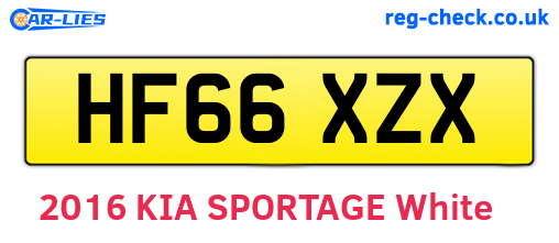 HF66XZX are the vehicle registration plates.
