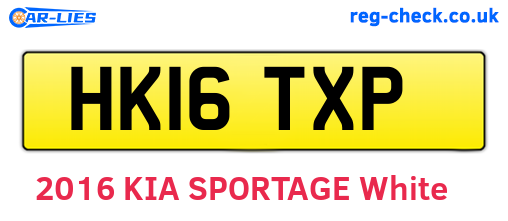 HK16TXP are the vehicle registration plates.