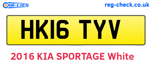 HK16TYV are the vehicle registration plates.