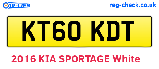 KT60KDT are the vehicle registration plates.