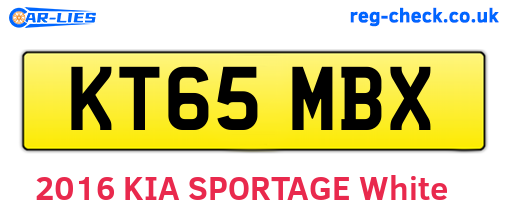 KT65MBX are the vehicle registration plates.