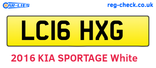 LC16HXG are the vehicle registration plates.