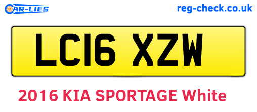 LC16XZW are the vehicle registration plates.