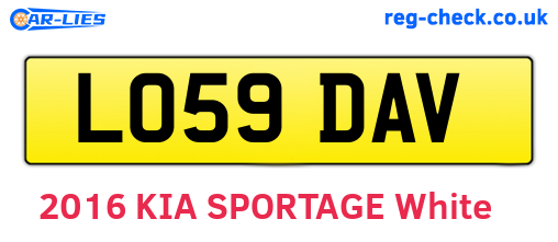 LO59DAV are the vehicle registration plates.
