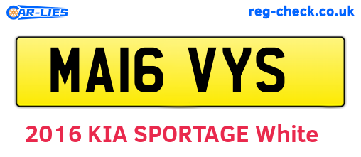 MA16VYS are the vehicle registration plates.