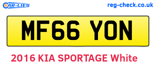 MF66YON are the vehicle registration plates.