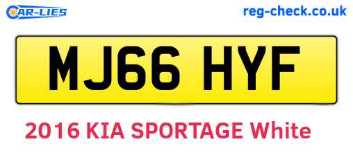 MJ66HYF are the vehicle registration plates.