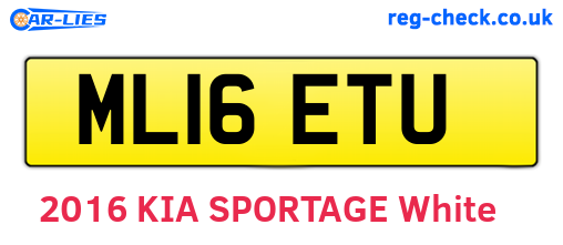ML16ETU are the vehicle registration plates.