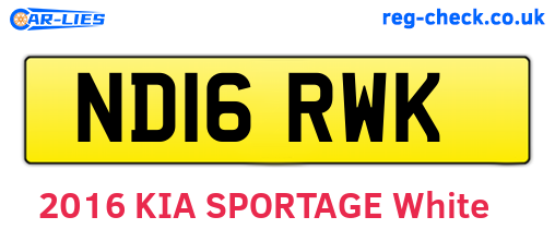 ND16RWK are the vehicle registration plates.