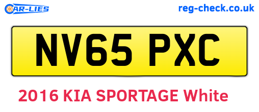 NV65PXC are the vehicle registration plates.