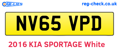 NV65VPD are the vehicle registration plates.