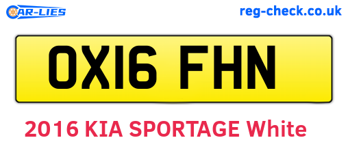 OX16FHN are the vehicle registration plates.