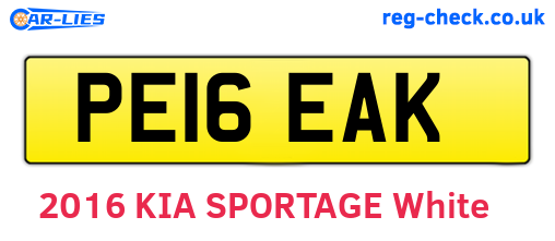 PE16EAK are the vehicle registration plates.