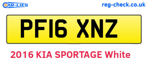 PF16XNZ are the vehicle registration plates.