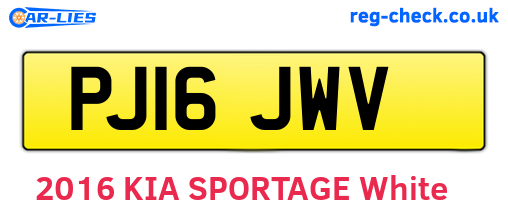 PJ16JWV are the vehicle registration plates.