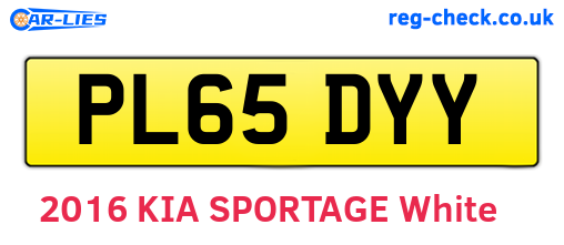 PL65DYY are the vehicle registration plates.