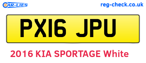 PX16JPU are the vehicle registration plates.