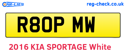R80PMW are the vehicle registration plates.