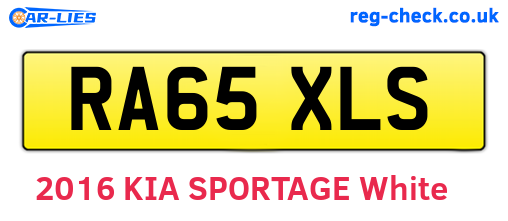 RA65XLS are the vehicle registration plates.