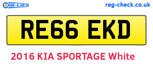 RE66EKD are the vehicle registration plates.