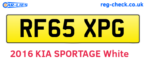 RF65XPG are the vehicle registration plates.