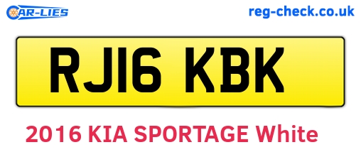 RJ16KBK are the vehicle registration plates.