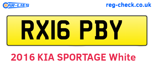 RX16PBY are the vehicle registration plates.