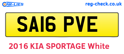 SA16PVE are the vehicle registration plates.