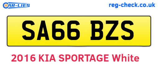 SA66BZS are the vehicle registration plates.